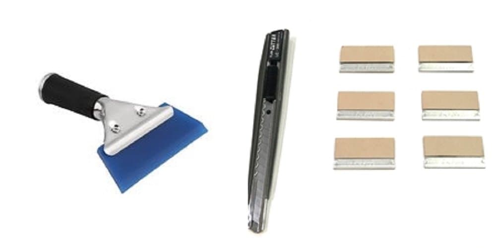 Window Film Tint Tools kit 3-6 Razor 1 knife 1 squeege blue