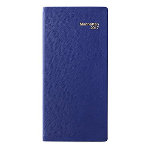 Per Annum 2017 Manhattan Pocket Diary, Simulated Leather Cover in 8 Colors (Blue)