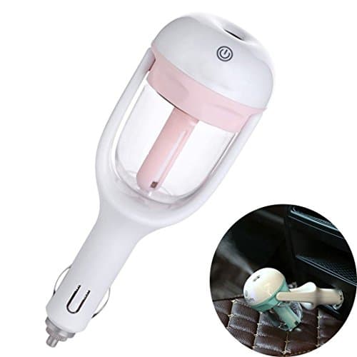 Car Aroma Diffuser Humidifier , MIMICat 25ml Auto Mini Car Air Humidifier Aroma Diffuser Aromatherapy Purifier Portable Travel Humidifier (Pink)