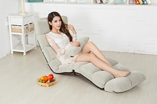 KingMys Comfortable Folding Sofa and Lounge Chair, Grey