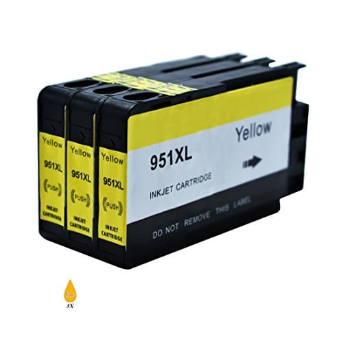 JUSTCOLOR 3 Pack Replacement for HP 950 XL 950XL 951 XL 951XL Ink Cartridges High Yield Compatible with HP Officejet Pro 8100 8600 8610 8620 8630 8640 8660 8615 8625 251dw 276dw (3Yellow)