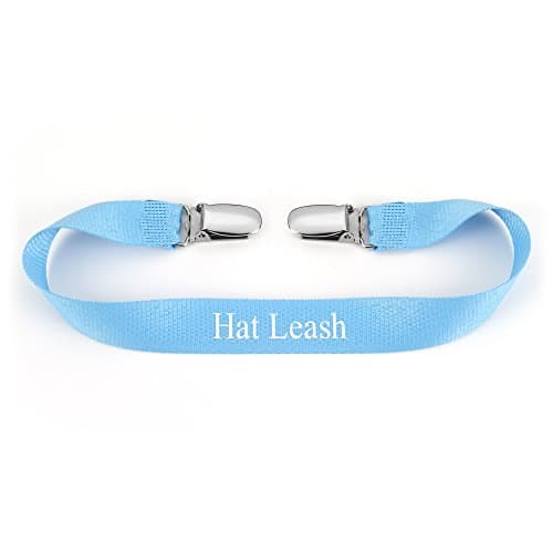 Hat Leash Hat Clip - Don't Lose Your Hat - Great For Sailing, Boating, Anything Outdoors! "Made in America" - Light Blue