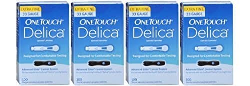 Delica Lancets 4 Boxes X 100 Extra Fine 33 Gauge Lancets by One Touch Delica