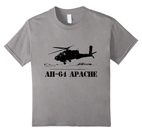 Kids AH64 Apache helicopter crew T-Shirt 8 Slate