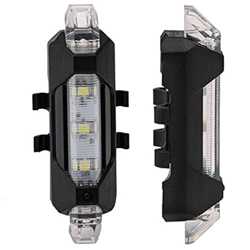 Sawz USB Rechargeable Bike Tail Light, 4 Modes 12 Hours Flashing Safety Light, Easy To install Rear Bicycle Light Warning Light with USB Cable (White)