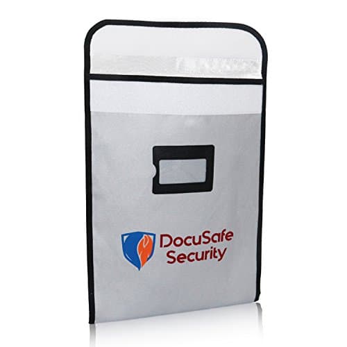 Fireproof Money Bag (15"x 11") Fire Resistant Envelope By DocuSafe Security - Fire &amp; Water Resistant Cash &amp; Envelope Holder -Velcro Closure For Maximum Protection