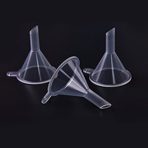 Mini Plastic Clear Transparent Funnel Filter for Filling Small Bottles Fragrance Essential Oils Blend & Sand Art & Science Laboratory Chemicals &Small Samples of Perfume Liquid Emulsion Craft(24pcs)