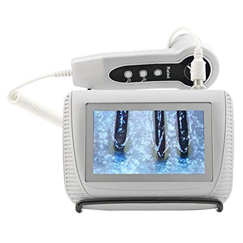 Lolicute Skin Analyzer Scanner Machine, 5 Inch LCD Screen Digital Facial Skin Diagnosis System Hair Analyzer Analysis Portable Rechargeable