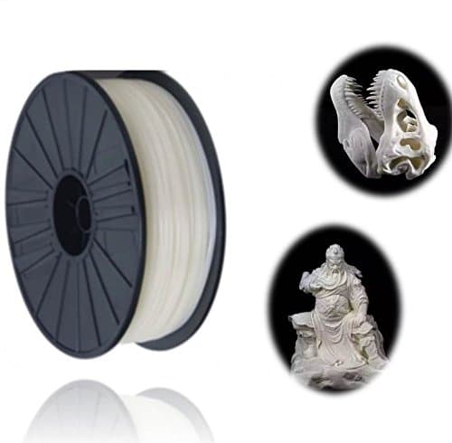 PolySmart 3D Printer Filament,PLA Filament,1.75mm Filament, 1KG (2.2lb) EASY TO REMOVE, White,Black (WHITE)