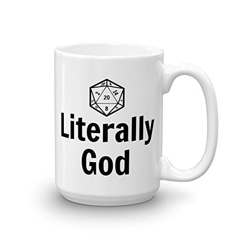 Game Master Mug Literally God D20 Coffee Cup 11oz 15oz Dungeon Master Pathfinder D&D Dungeons and Dragons Novelty