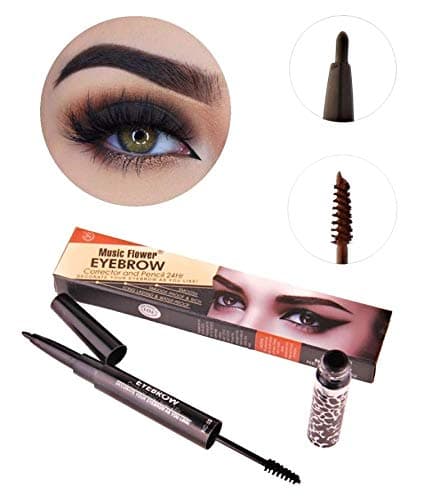 Long Lasting Waterproof Smudge-Proof Eyebrow 2 in 1 Double Sided Brow Sculpting Duo Brow Gel Cream and Retractable Automatic Brow/Eyeliner Pencil 24Hr Tattoo Pen (#02 Light Coffee)