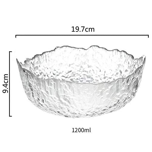 Fruit Plate Glass Fruit Bowl Salad Bowl,Transparent