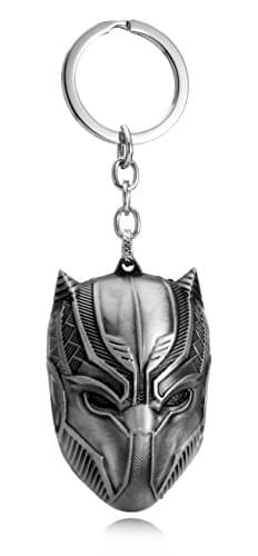 Unique Comics Black Panther Mask Metal Pendant Keychain (Silver)