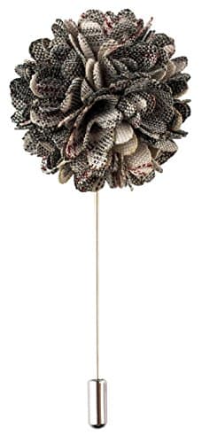 Polyester Patterned Carnation Flower Lapel Pin