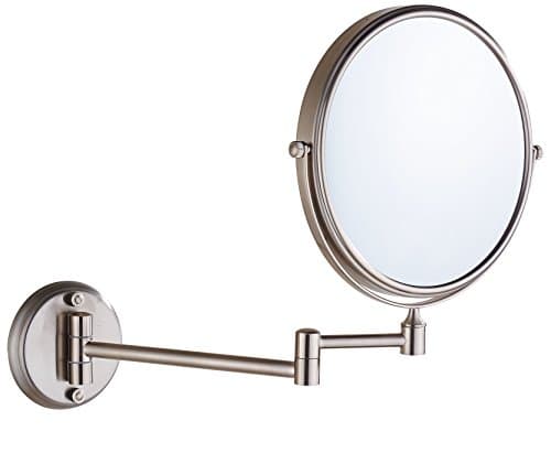 Cavoli 8 Inch Wall Mounted Mirror with 7X Magnification,Two-Sided Swivel, 12 Inch Extension, Brush Nickel Finish(8in,7X)