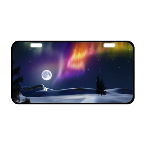 Aurora License Plate with Beautiful Design-11.8" X 6.1" inches-Black Trim