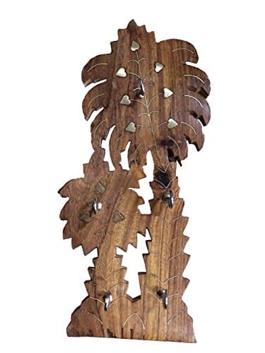 Special offer this Christmas Gift Wooden Two Palm Tree Key Holder with Brass and Decorative Design Key Hanger …