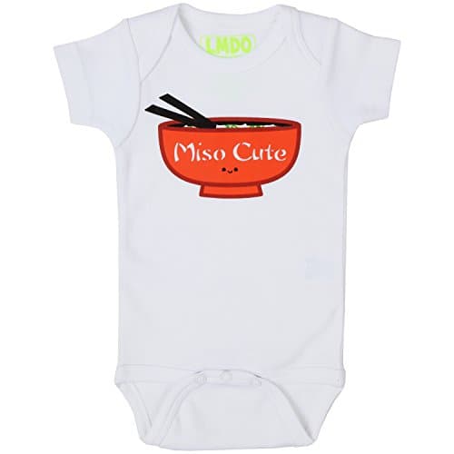 "Miso Cute" White Bodysuit by LMDO (12-18 Months)