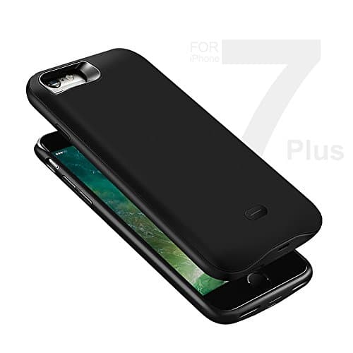 iPhone 7 plus Battery Case, Car Mount Holder included, High Capacity【7500mAh】Charger case, Extended Power Bank Cases, External Backup Juice Bank Case for iPhone 7 plus (Black 5.5'')