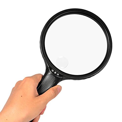 Kadaon 5.5" Extra Large Magnifying Glass with Light 2X Lens 5X Zoom Jumbo Lighted Magnifier Glass