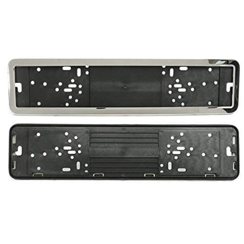 OscenLife 1 Pair 52cm x 11cm Front and Rear EU Plate Stainless Steel EU Number License Plate Bracket Frame Holder Car Styling