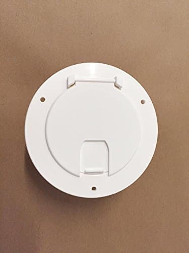 Valterra WHITE Electric Power Cord Medium Round Cable Hatch 3.5" Cutout