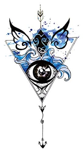 the 3rd eye angel wing the sixth chakra 8.25" temporary tattoo fake tattoos