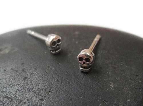 Teeny Tiny Sterling Silver Skull Earrings