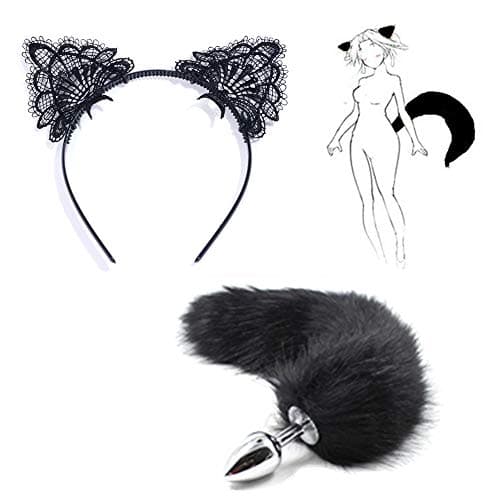 Metal Fox tail B-ütt an-âl Pl-ùg T-ö-ys Headband for Prom Party Costume Cosplay