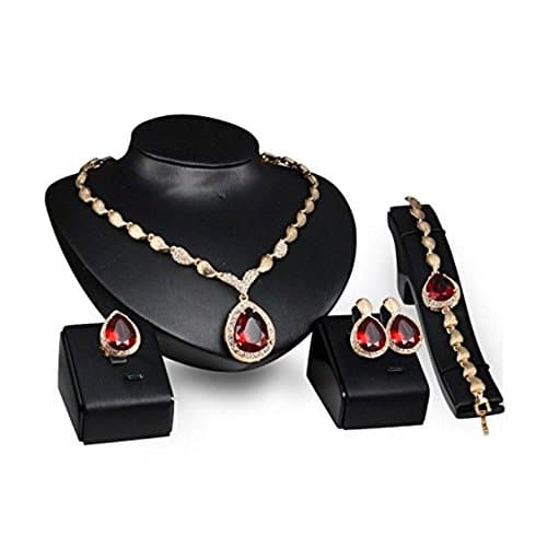 Aioverun Water droplets gem high-grade alloy plating covered 4 times bridal party jewelry