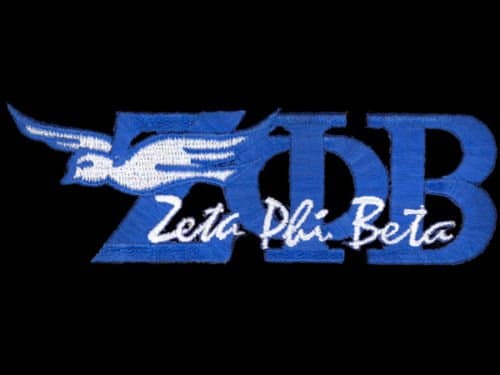 Zeta Phi Beta 1 3/8"T W/ Blue Sphinx letters Emblem Patch