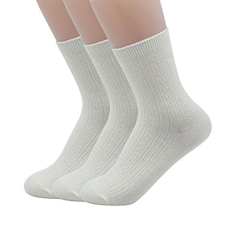 YJLSO Women Solid Color Casual Cotton Socks,Multiple style / Multiple Color (D-White)