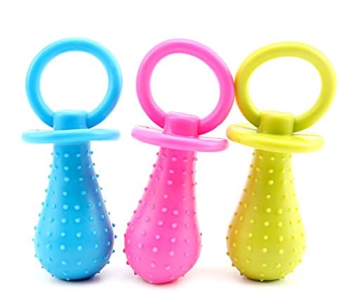 Winwin,Top Cool Rubber Dog Chew Toy-Pet Decompression Non-Toxic TPR Bite Resistant Pacifier Shape Squeaker Chew Toys,TPR Bite Resistant Rubber Chew Toys, BEST TRAINING Dog (pack of 2)