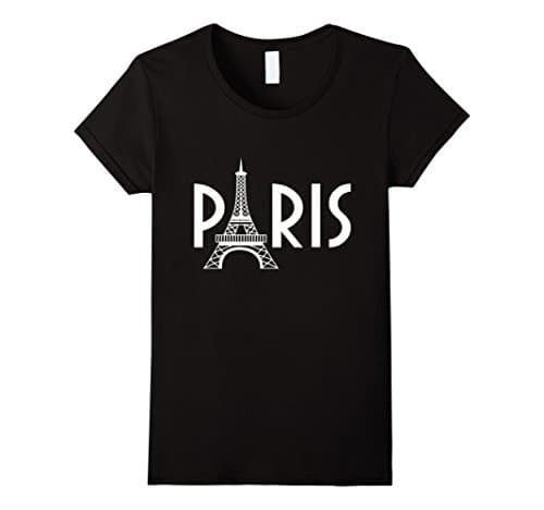 Women's Paris T-Shirt with Eiffel Tower Small Black