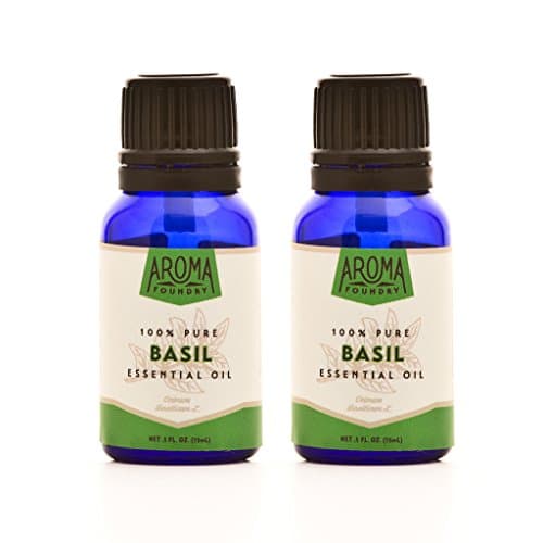 Aroma Foundry Basil Essential Oil - 15 ml 2 Pack - 100% Pure & All Natural