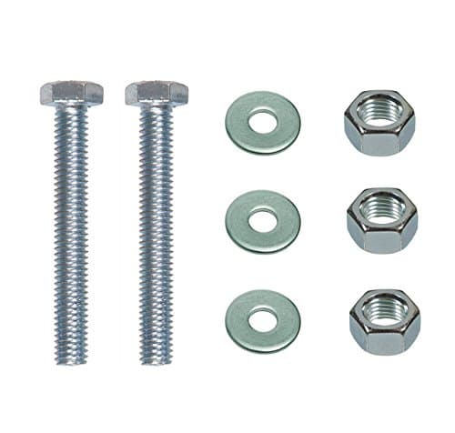 1/4-20 x 5" Hex Bolt Kit, Zinc Plated, Steel, Includes Compatible Hex Nut and Flat Washer, by Fastener Pro (10-Pack Set)