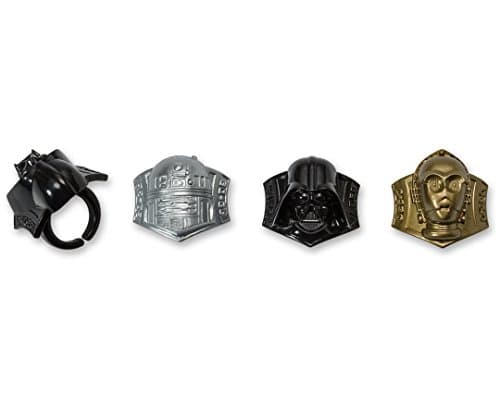 CakePicke Cake Cupcake Topper Star Wars Darth Vader, R2D2, C3PO Cupcake Rings - 12 Ct