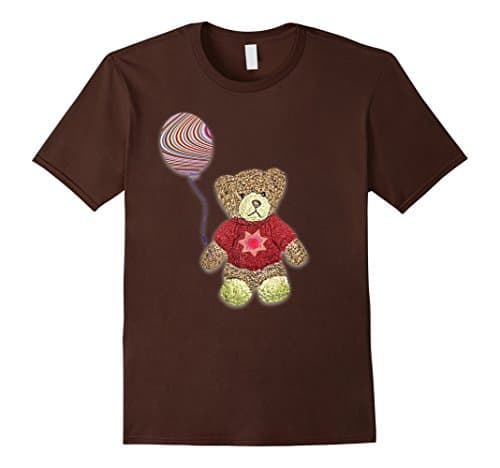 Men's Teddy Bear Tee Balloon Shirt Medium Brown