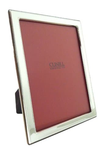 Cunill Silver Narrow Beaded Frame for 5 by 7-Inch Photograph, Sterling Silver