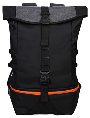 Men Outdoors Multifunctional Basketball Backpack Traval Daypack Schoolbag size One Size (Black)