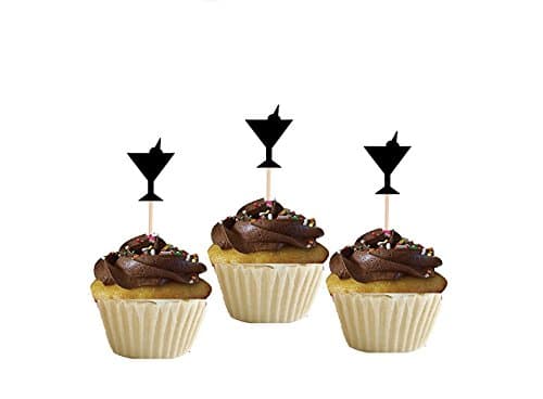 Bachelorette MARTINI cupcake cake toppers toothpicks cheers
