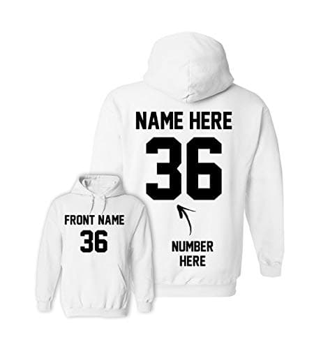 Custom Hoodies - Add Your Name & Number - 2 Side Personalized Sweaters