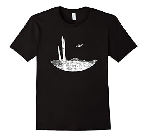 Mens UFO T-Shirt Large Black