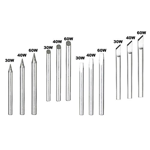 Hippotech 12PCS 30W/40W/60W Welding Solder Tips Replacement Soldering Solder Tips for Weller WES51 WESD51 WCC100 PES51 Hakko Radio Shack TENMA ATTEN QUICK AOYUE