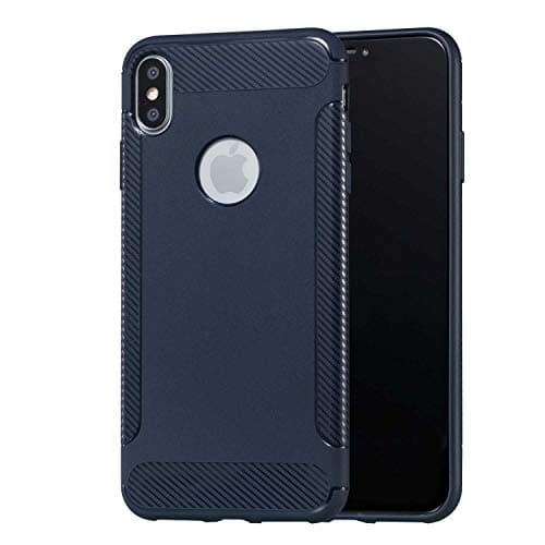 DENDICO iPhone X XS Case, Ultra Thin Slim Silicone Case, Flexible Soft Protective TPU Bumper Case Cover for Apple iPhone X/XS - Dark Blue