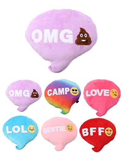 Chat Bubble Text EMOJICON Throw Cushion Stuffed Plush Pillows OMG