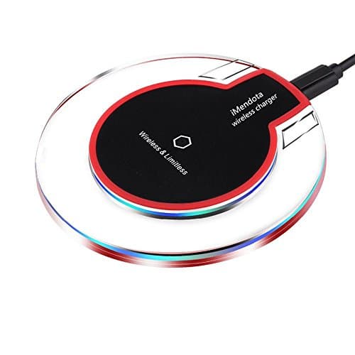 Qi Wireless Charger Fast Charging Pad Dock Circle Charging Stand for Samsung S6 S7 S7 Edge Note 5 7 LG Google Nexus 6 (Crystal - black)