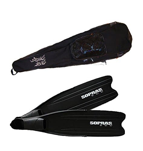 Dixie Divers SOPRAS SUB Modular Long FINS Detachable Plate Size 10-11 Freediving Scuba Diving APNEA Free DXDIVER FIN Bag