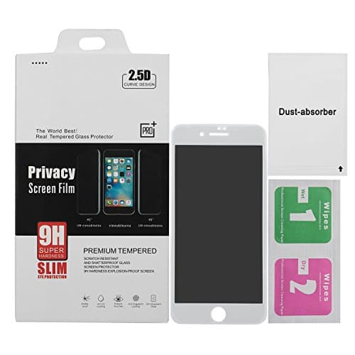 BuySShow Curved iPhone 7 Privacy Screen Protector 4.7inches Privacy Screen iPhone 7 privacy tempered glass Anti Spy 0.3mm 9H Hardness Full Screen (White)