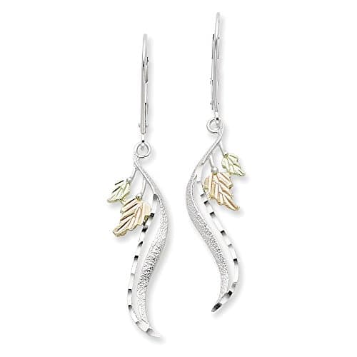Sterling Silver &amp; 12K Leaf Leverback Earrings